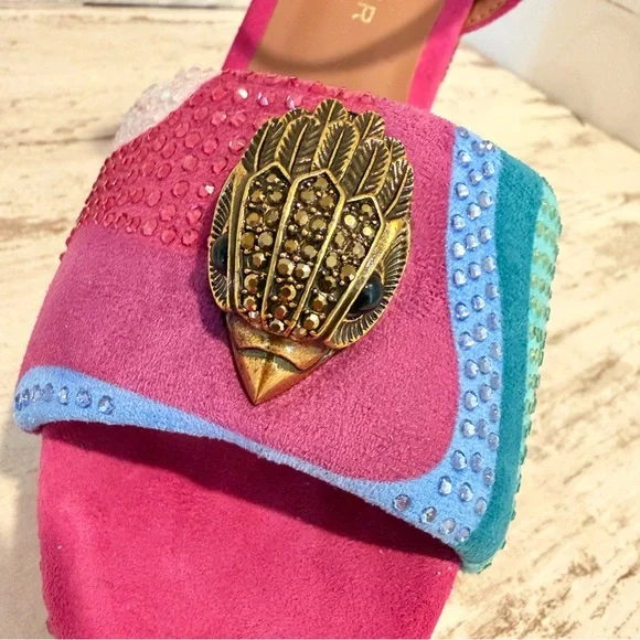 Kurt Geiger London SZ 38.5 Kensington Glitz Wavy  Rhinestone Platform Sandals - Picture 8 of 14